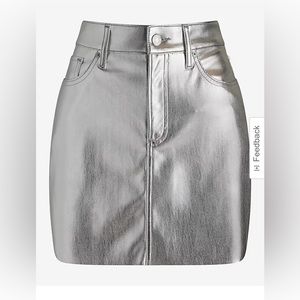 NWT metallic silver skirt